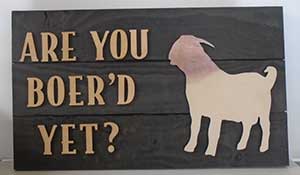 wooden signs, boer goat