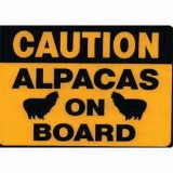 Sticker Caution Alpaca 9 X 12