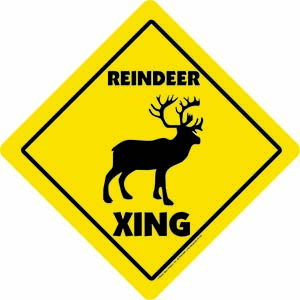 Caution Reindeer Sign