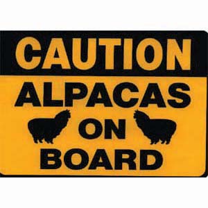 Alpaca Caution Sticker