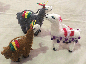 Knit lama ornament