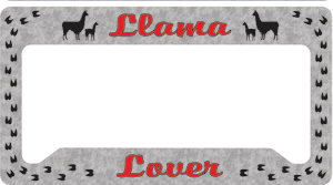 License Frame Llama Lover