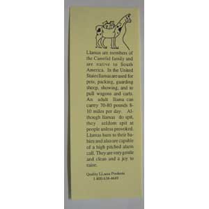 Bookmarks: Llama Info