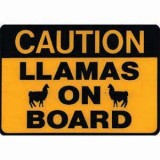 Sticker Caution Llamas On Board