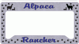 License Frame Alpaca Rancher