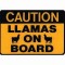 Sticker Caution Llamas On Board